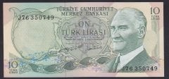 6.EMİSYON 2.TERTİP 10 LİRA J76 350749 ÇİLALTI