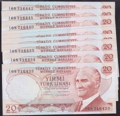 6.EMİSYON 4.TERTİP 20 LİRA I68 716433-442 ÇİLALTI ÇİL-10 ADET SERİ TAKİPLİ