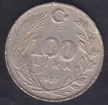 1987 YILI 100 LİRA HALİYLE