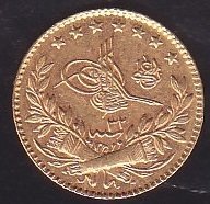 1293 / 32 ABDULHAMİD 25 KURUŞ ALTIN ( 1.8 Gram )