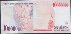 7.Emisyon 10.000.000 Lira E22 575815 Çok Çok Temiz+