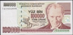 7.Emisyon 3.Tertip 100000 Lira I13 631808 Ççt Çilaltı