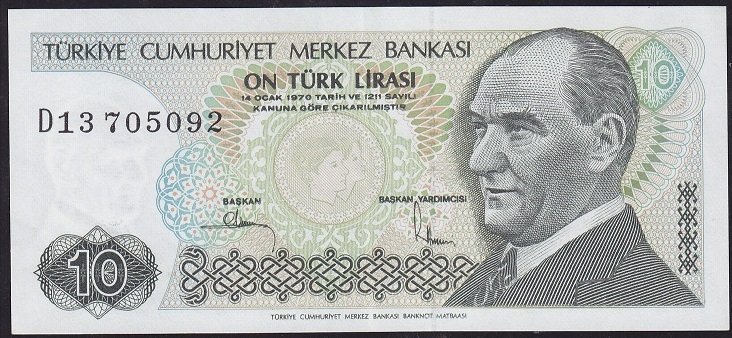 7.Emisyon 2.Tertip 10 Lira D13 705092 Çilaltı