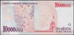 7.Emisyon 10 000 000 Lira D16 111275 Çok Temiz+