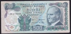 6.EMİSYON 2.TERTİP 500 LİRA L88 178586 ÇOK TEMİZ +eski kağıt para fiyatları