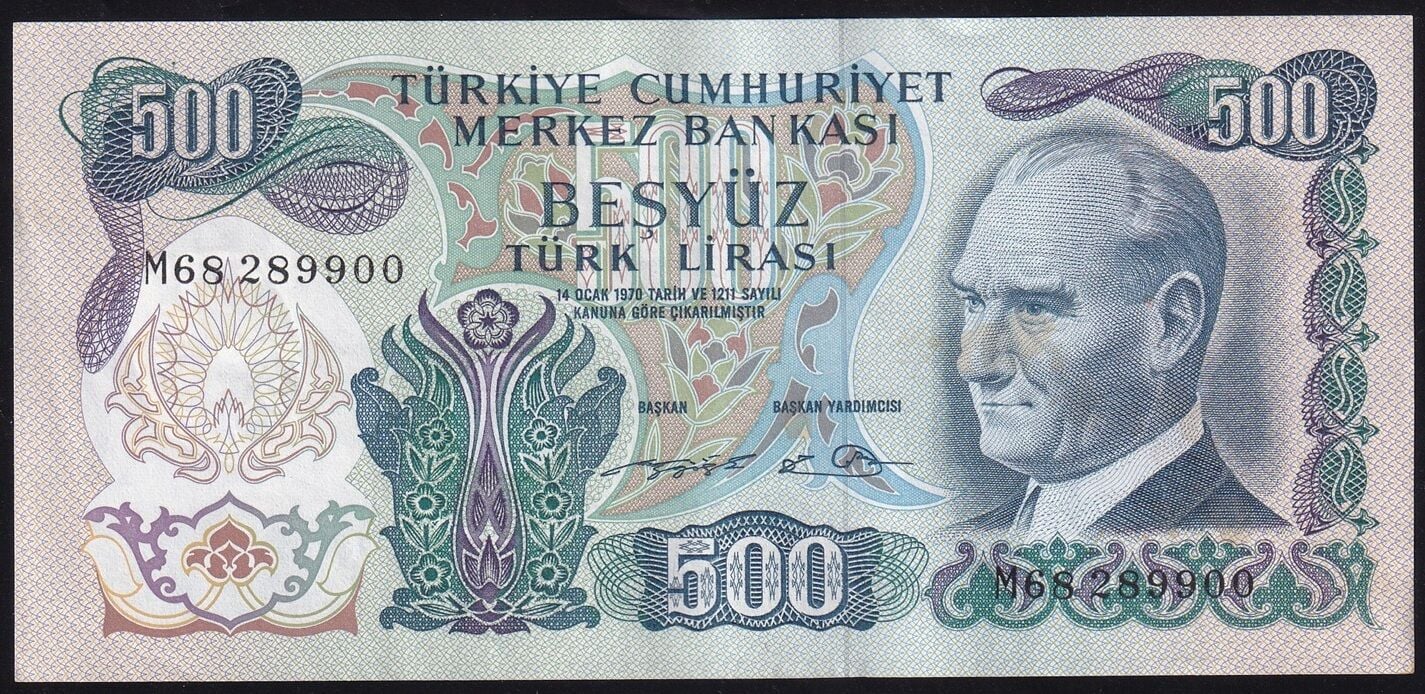 6.Emisyon 2.Tertip 500 Lira M68 289900 Çok Çok Temiz+