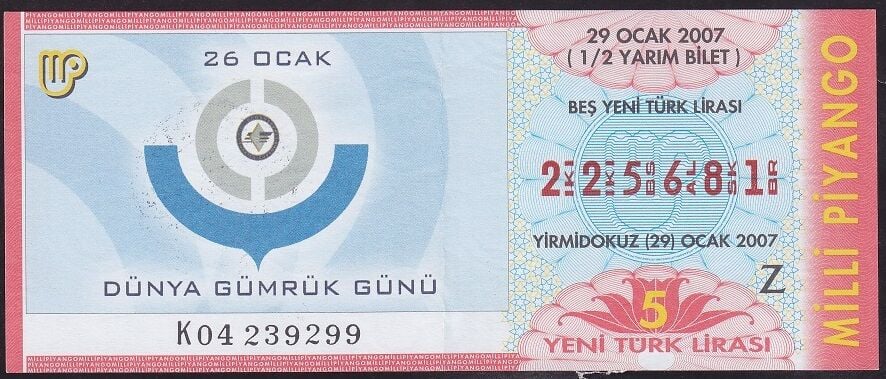 2007 29 Ocak Yarım Bilet - Z Serisi