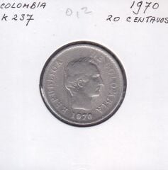 Kolombiya 20 Centavos 1970