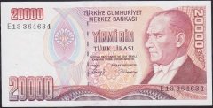 7.Emisyon 1.Tertip 20000 Lira E13 364634 Çil