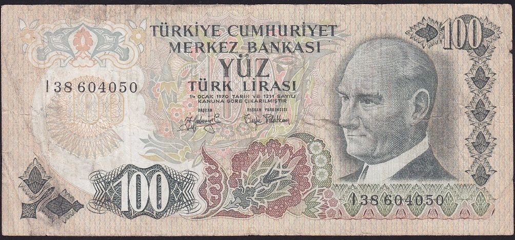 6.Emisyon 2.Tertip 100 Lira I38 604050 Temiz