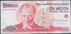 7.Emisyon 10.000.000 Lira E14 972639 Çok Temiz+