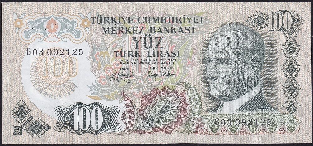 6.Emisyon 2.Tertip 100 Lira G03 092125 Çok Temiz+