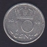 HOLLANDA 10 CENT 1948