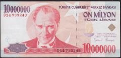 7.Emisyon 10 000 000 Lira D14 733243 Çok Temiz