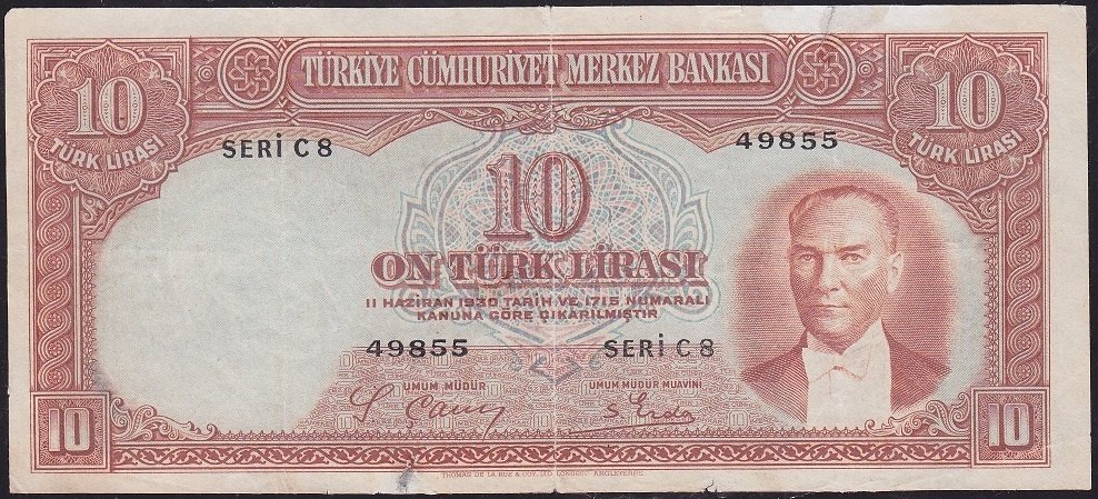 2.Emisyon 10 Lira C8 49855 Haliyle