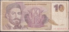 Yugoslavya 10 Novih Dinar 1994 Temiz