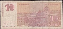 Yugoslavya 10 Novih Dinar 1994 Temiz