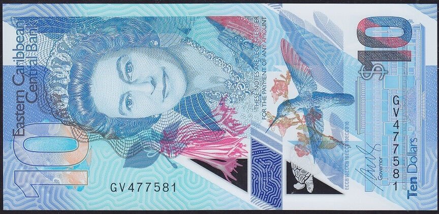 Doğu Karayipler 10 Dolar 2019 Çil Polimer