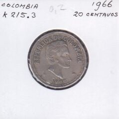 Kolombiya 20 Centavos 1966
