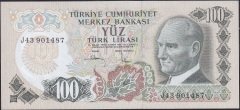 6.Emisyon 3.Tertip 100 Lira J43 901487 Çil