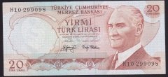 6.EMİSYON 3.TERTİP 20 LİRA H10 299098 ÇİLALTI