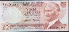 6.Emisyon 3.Tertip 20 Lira F44 160686 Çok Çok Temiz+