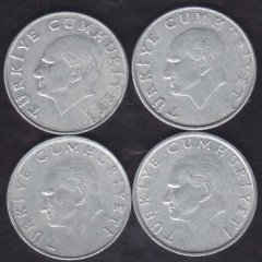 1985-86-87-88 YILI 25 LİRA  (4 ADET) LOT
