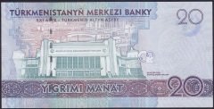 TÜRKMENİSTAN 20 MANAT 2017 ÇİL HATIRA