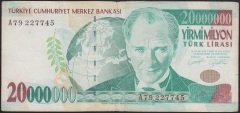 7.EMİSYON 20 000 000 LİRA A79 227745 ÇOK TEMİZ