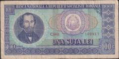 Romanya 100 Leu 1966 Çok Temiz