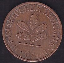 Almanya 1 Pfennig 1974 J