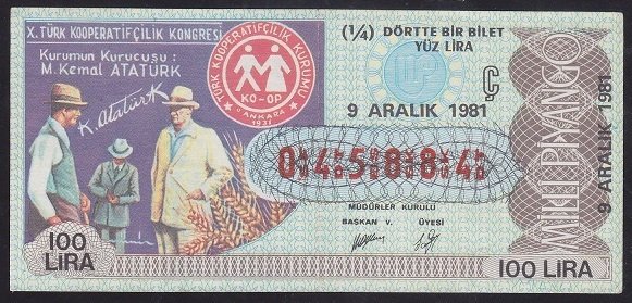 1981 9 ARALIK ÇEYREK BİLET - Ç SERİSİ