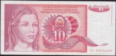 Yugoslavya 10 Dinar 1990 Çok Temiz+