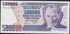 7.EMİSYON 4.TERTİP 500000 LİRA H69 930865 ÇİLALTI ÇİL eski para değerleri