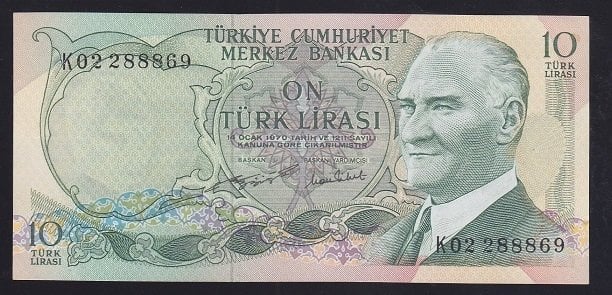 6.EMİSYON 2.TERTİP 10 LİRA K02 288869 ÇİLALTI