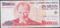 7.EMİSYON 10 000 000 LİRA G59 827512 ÇOK TEMİZ +