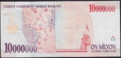 7.EMİSYON 10 000 000 LİRA G59 827512 ÇOK TEMİZ +
