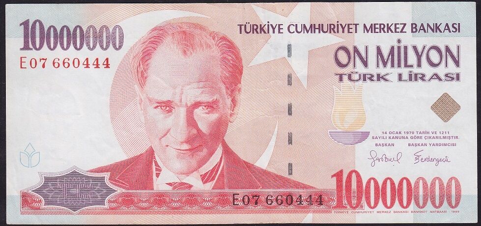 7.Emisyon 10.000.000 Lira E07 660444 Çok Temiz+