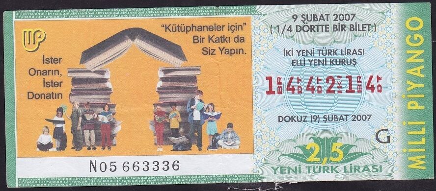 2007 9 Şubat Çeyrek Bilet - G Serisi