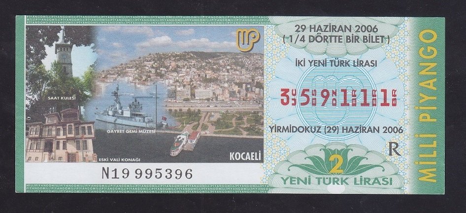 2006 29 HAZİRAN ÇEYREK BİLET - 359111
