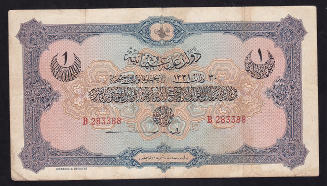 REŞAT 1 LİRA 30 MART 1331 B 283388 ÇOK TEMİZ + eski para mezat