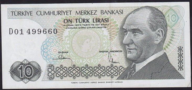7.Emisyon 2.Tertip 10 Lira D01 499660 Çilaltı Çil