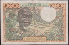 BATI AFRİKA DEVLETLERİ 1000 FRANK 1959 ÇOK TEMİZ (FİLDİŞİ SAHİLİ) Pick103A/? farklı imza