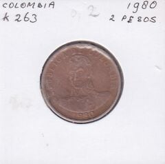 Kolombiya 2 Pesos 1980