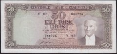 5.Emisyon 7.Tertip 50 Lira Y07 066726 Çok Çok Temiz ( İşlemli )