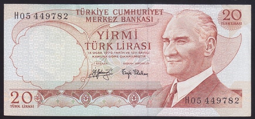 6.EMİSYON 3.TERTİP 20 LİRA H05 449782 ÇÇT ÇİLALTI