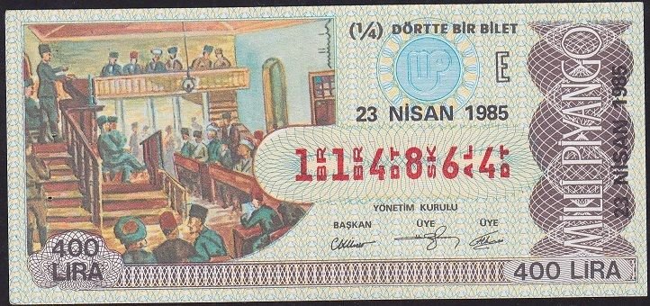 1985 23 Nisan Çeyrek Bilet - E Serisi