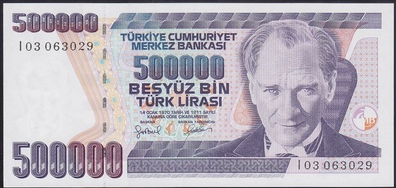 7.EMİSYON 4.TERTİP 500000 LİRA I03 063029 ÇİLALTI ÇİL