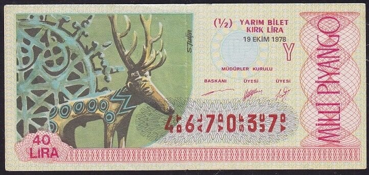 1978 19 Ekim Yarım Bilet - Y Serisi