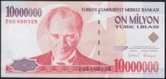 7.Emisyon 10.000.000 Lira D85 080328 Çok Çok Temiz+